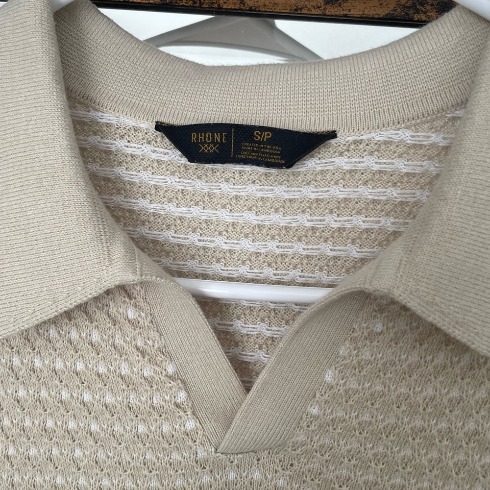 RHONE Johnny Collar Polo - Sandstone - Picture 3 of 4